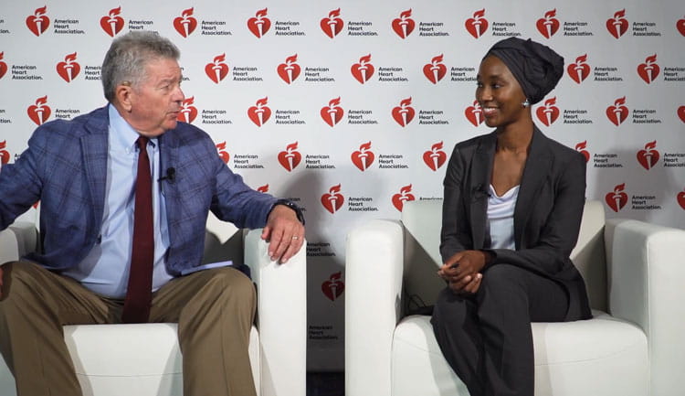 A video still from an interview with the winner of the Jack Sarver Clinical Science award at Scientific Sessions 2025 in New Orleans.